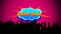 huge saleÃÂ graphicÃÂ in turquoise cloud on pink background